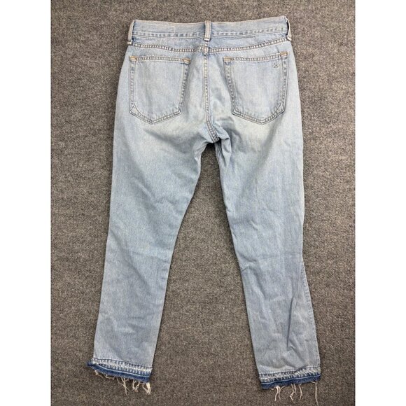Rag & Bone Boyfriend Jeans Women's 26 Blue Denim Distressed Released Hem - Picture 8 of 9